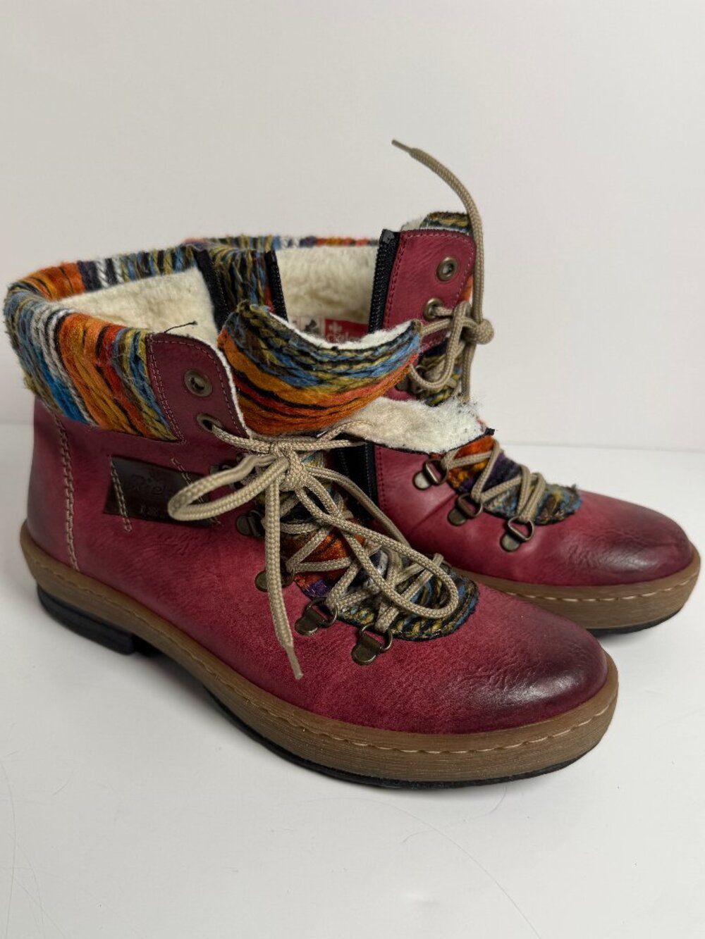 Rieker Felicitas Ankle Boot Wine/Red Sz 38